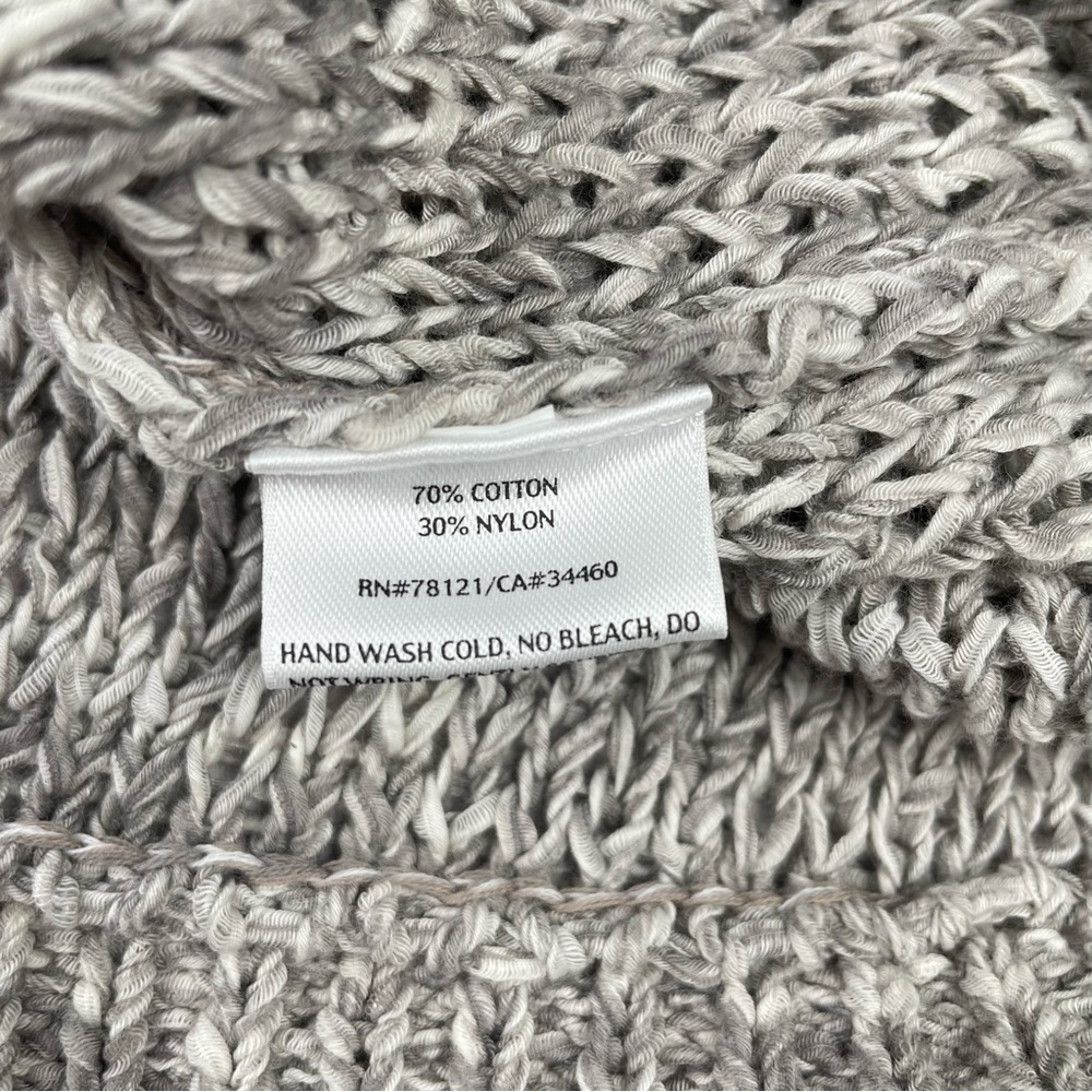 Eileen Fisher Crochet Open Knit Top Women’s M Petite Cap Short Sleeve Cotton EUC - Picture 12 of 13
